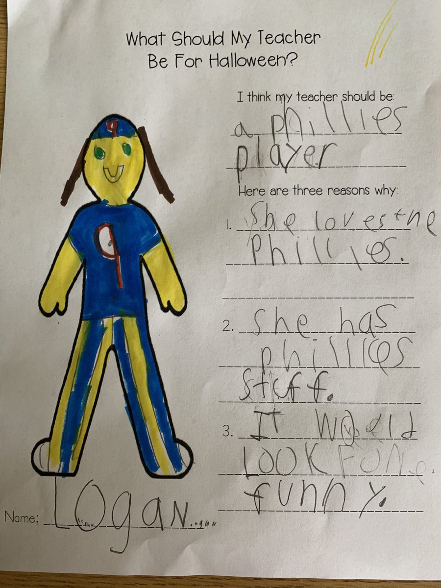 I asked my students what I should be for Halloween and they did not disappoint. ⚾️  <a href="/Phillies/">Philadelphia Phillies</a>