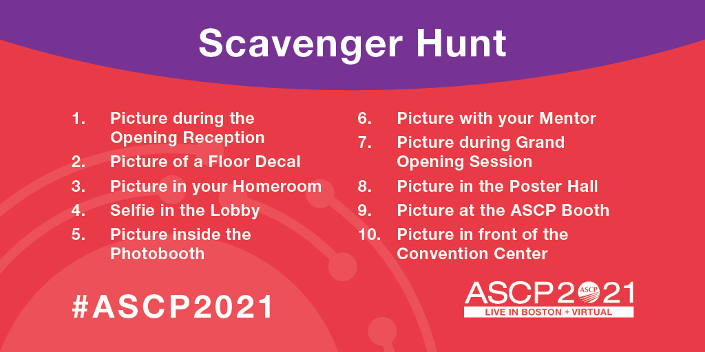 ASCP_Chicago's tweet photo. ๐ฅ drum roll please๐ฅ: The #ASCPiSpy scavenger hunt is BACK! Share your progress by including BOTH #ASCP2021 and #ASCPiSpy in all your posts. Let the games begin! https://t.co/yp9oPwQR8G