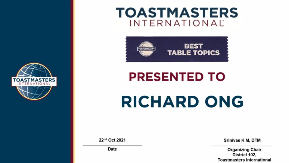 roptcreate's tweet photo. Never thought I would be back at Toastmasters Club. It was fun to be part of the community, presenting my story and having the team evaluate my speech. Great community to join if you are looking to improve your communication. https://t.co/NdHrwEDUVL