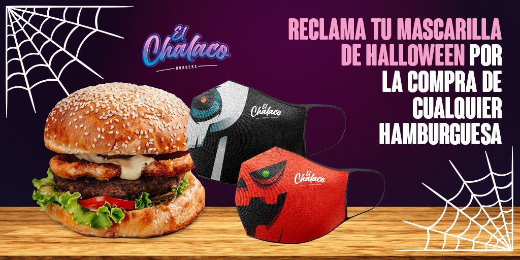 BurgerChalaco's tweet photo. ¡SOLO POR ESTA SEMANA NO TE OLVIDES DE RECLAMAR TU MASCARILLA TERRORIFICA!🧟
🔥Promoción no disponible para delivery
🔥Atención de Lunes a Domingo de 5:00 p.m. a 10:00 p.m.
*Stock Limitado https://t.co/CgQulNEwyg