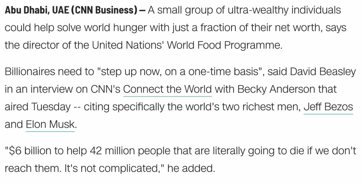 Austen's tweet photo. If you can actually eradicate world hunger with $6 Billion we should probably carve out .01% of our annual federal budget and just do it https://t.co/T21Ia4iSoZ