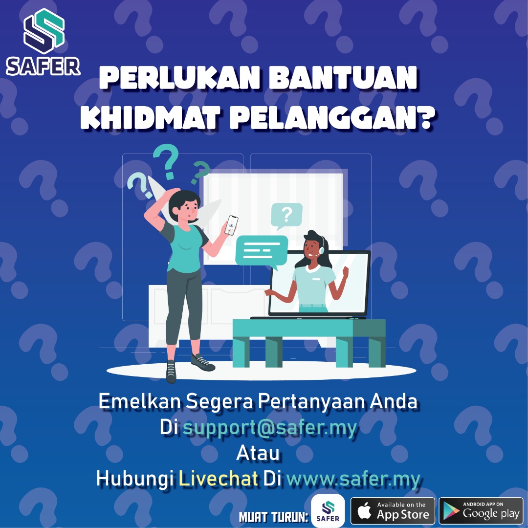 SAFERofficial's tweet photo. Anda ada sebarang pertanyaan atau kekeliruan untuk menjadi sebahagian daripada Driver &amp; Delivery Partner kami? Jom ajukan pertanyaan anda di livechat https://t.co/Bnq6UKjVxC atau anda boleh emelkan cadangan anda di support@safer.my https://t.co/wavigxMagk