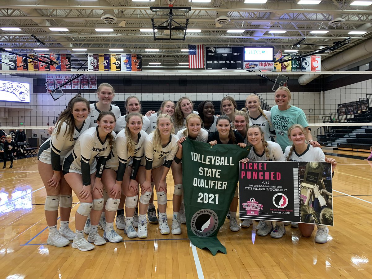 GoJagVB's tweet image. #statebound #ticketpunched The Jags sweep Cedar Rapids Prairie to earn their 8th trip to the @IGHSAU State Volleyball Tournament.