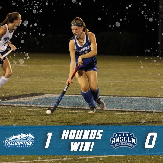 Assumption University Athletics (@goassumptionu) on Twitter photo OT WIN ALERT! No. 3 <a href="/assumption_fh/">Assumption University Field Hockey</a> defeated No. 6 Saint Anselm, 1-0 in overtime tonight at Brian Kelly '83 Stadium! This was the 8th shutout for the Greyhounds this season! Full recap: bit.ly/3jHxlj4 OT WIN ALERT! No. 3 <a href="/assumption_fh/">Assumption University Field Hockey</a> defeated No. 6 Saint Anselm, 1-0 in overtime tonight at Brian Kelly '83 Stadium! This was the 8th shutout for the Greyhounds this season! Full recap: bit.ly/3jHxlj4