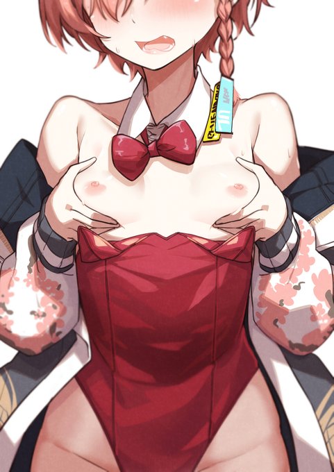 NSFW作業前のらくがき。ブルーアーカイブ の 美甘ネル(バニーガール) 