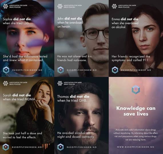 This is a campaign in Norway to create an awareness into safer drug use and help reduce overdose risk. We need more campaigns like this.