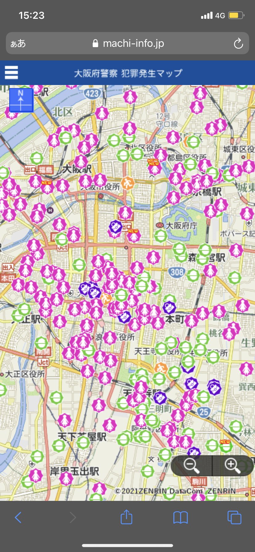 戦慄 大阪府警察が公開している 犯罪発生マップ がヤバすぎるｗｗｗ えのげ