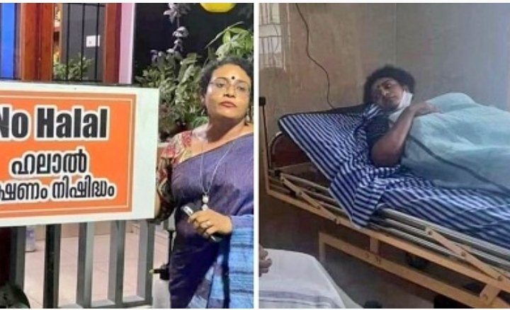 This happened in the Islamic State of Kerala. Tushara opened a restaurant called Nandus Kitchen and it served NON HALAAL non veg food. Islamists attacked her and beat her badly