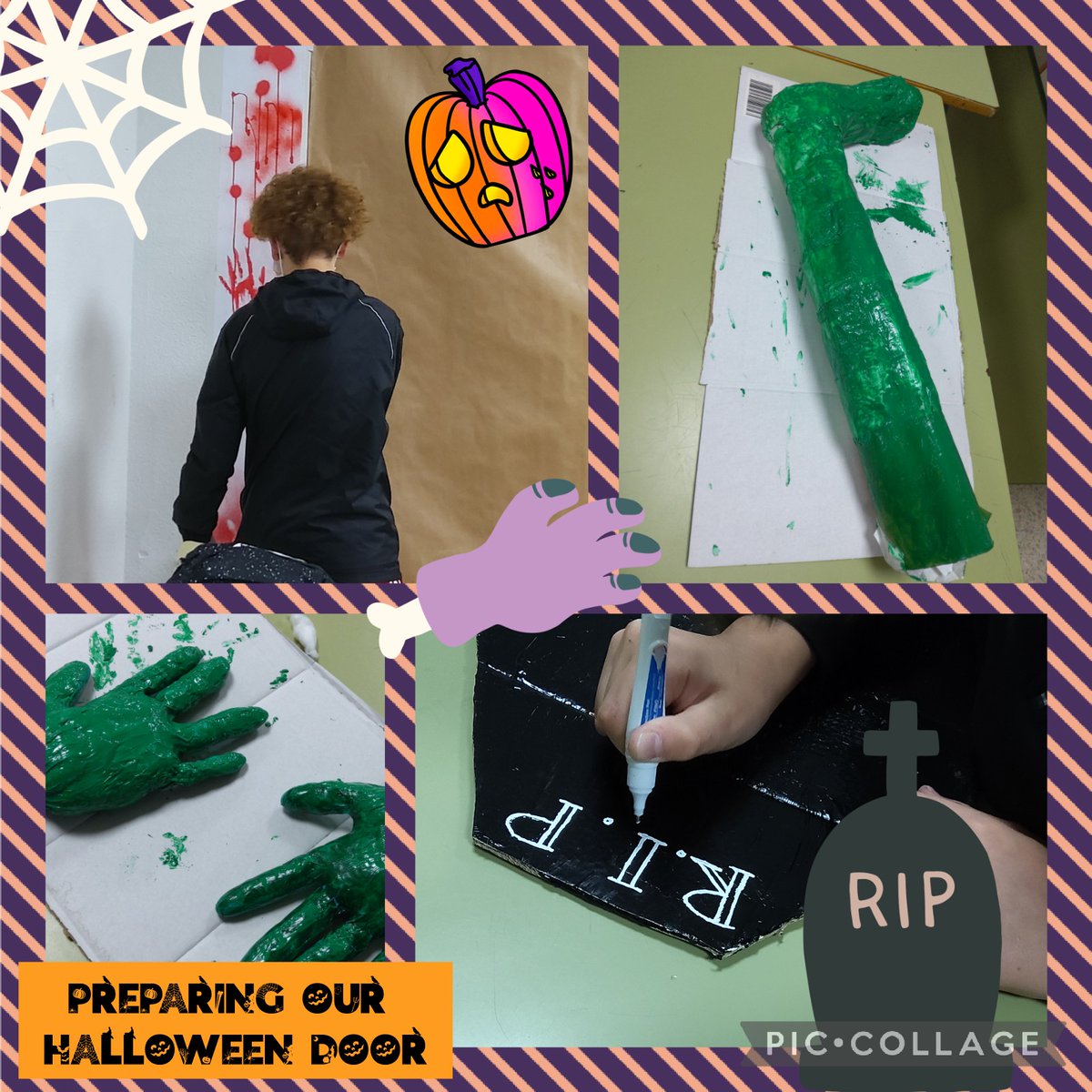 2ESO está preparandose para el concurso de puertas de Halloween...¡Esto promete ser muy escalofriante! #Halloween #HalloweenDoorContest