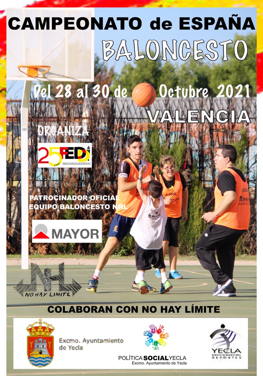 Mañana jueves salimos hacia Valencia en el que será nuestro lll Campeonato de España de Basket ,deseosos de vivir una nueva experiencia social y deportiva .
24 equipos y 233 participantes estaremos en la fiesta del baloncesto nacional .