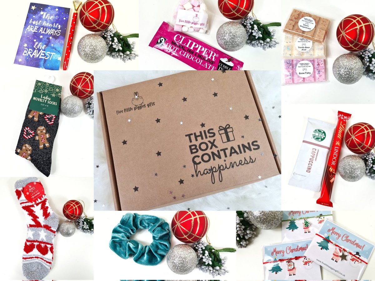 Choose your own items to make a completely unique Christmas gift for somebody special.
Pick 6 items and we'll add some pretty Christmas individually wrapped chocs  a gift message and a postcard.
#Christmas #christmasgift #giftideas #earlybiz 
fivelittlepiggiesgifts.co.uk/product-page/c…