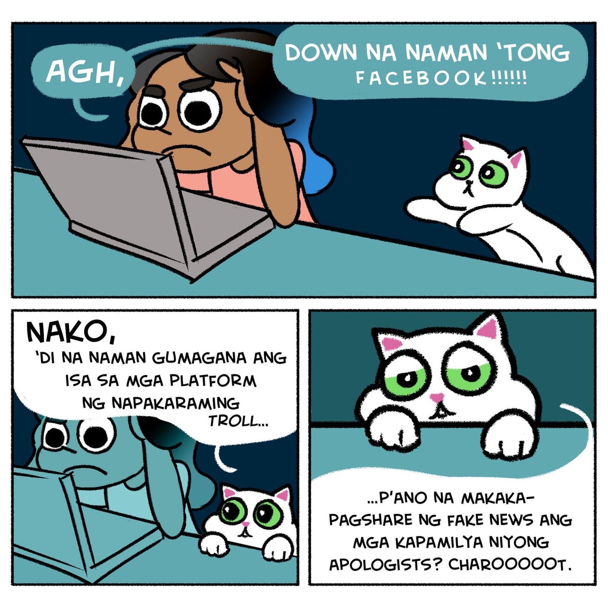 taumbahayph's tweet photo. Shawpao is extra catty lately. Sorry not sorry. #taumbahayPH #comics #comicstrip #election2022 https://t.co/3eOnGOX73i