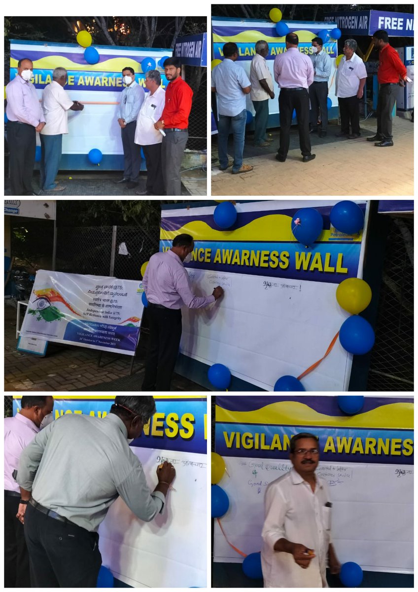 JToundakar's tweet photo. Team Mangalore started observing VAW in Shimoga City with Inauguration of " Vigilance Awareness Wall" at M/s. Navaratna Fuels, Shimoga in the presence of customer's.Customer's writing their experience at RO with signatures , Slogans on VAW.@bpcretmanglore https://t.co/LdHc34KUtC