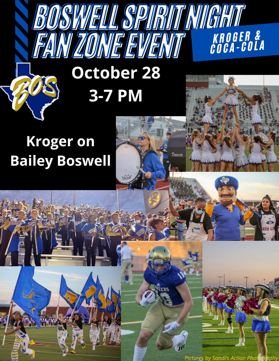 boswellhs's tweet photo. Join us on Thursday evening at Kroger on Bailey Boswell for free food, games, and special appearances from our Boswell student organizations. Event is from 3-7 with appearances from Boswell students from 5:30-6:30. #LivingALegacy #PioneerPride https://t.co/Ijy6Pti2Um