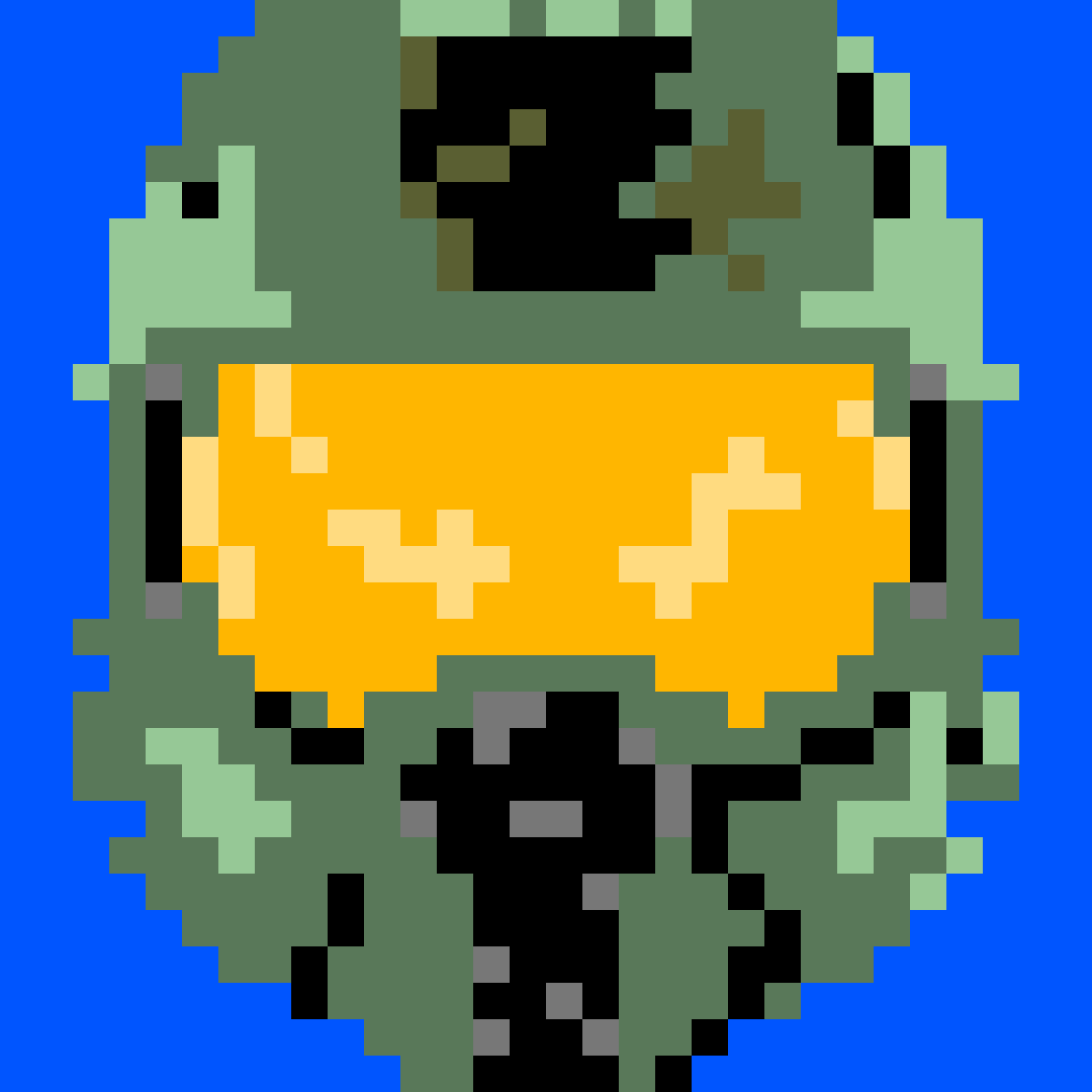 brknpxls's tweet photo. SPRTN 117
RCLMR CLLCTN item 5/5
Inspired by Spartan 117 / Master Chief from the Halo universe

#halo #UNSC #spartan #masterchief #haloinfinite #bungie #343
#nft #collectible #opensea
#pixelart #cryptoart https://t.co/xI7CQPc0PQ