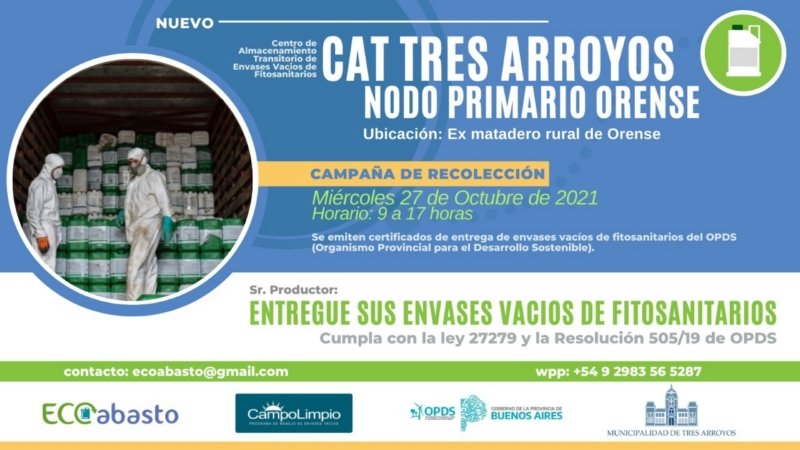 Mañana en Orense: Primera campaña de recolección de envases de agroquímicos vacíos lu24.com.ar/manana-en-oren…