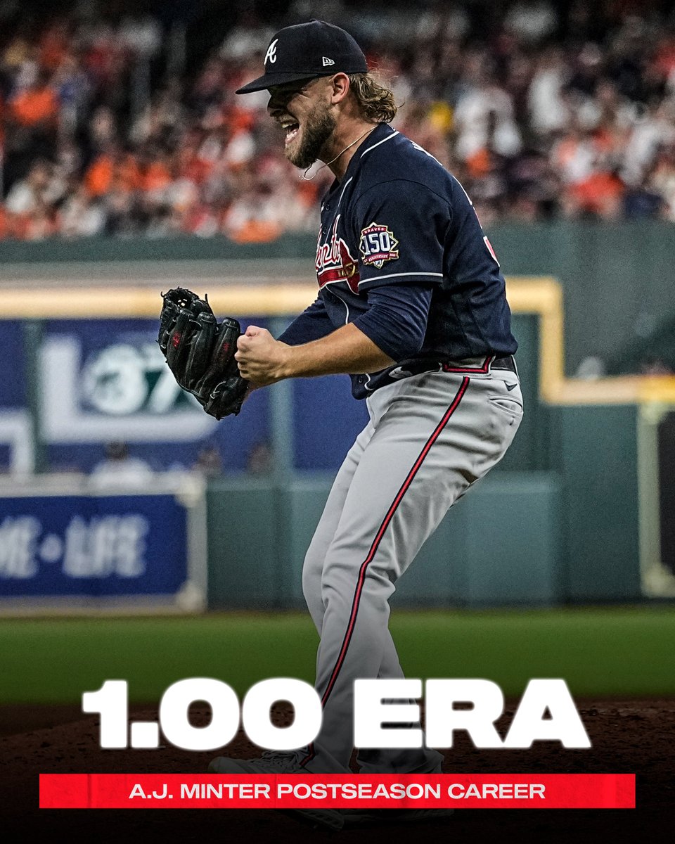 A.J. Minter has been a postseason 𝗺𝗼𝗻𝘀𝘁𝗲𝗿.

#WorldSeries