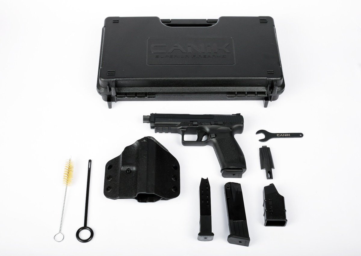 AustraliaCanik's tweet photo. Here we have TP9 SFT - BLACK color (Also available in FDE). BOX CONTENT: 1x Pistol, 3x 10Rnd Magazines, 1x Cleaning Rod, 1x Cleaning Brush, 1x Magazine Loader, 1x Polymer Holster.  #canikaustralia #caniknewzealand #whatsinsidethebox #canikpistol  #superiorhandguns #canikfeedback https://t.co/mw2T3kBvdC