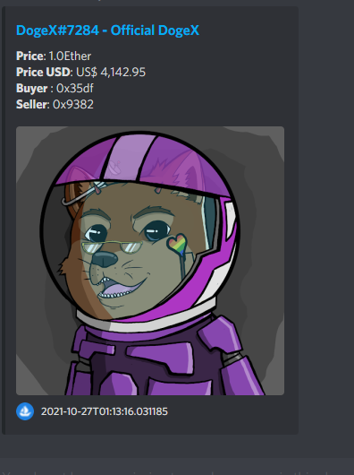 DogiBoiz's tweet photo. A HUGE #DogeX Sale happened! 
Asteroid Doge sold for $4,142! 1 ETH! 🔥🔥🔥 
@DogeX2021 @MattWallace888 @dianakfletcher @MrStevenSteele #doge #NFTCommmunity https://t.co/h2Nc7GRX8f