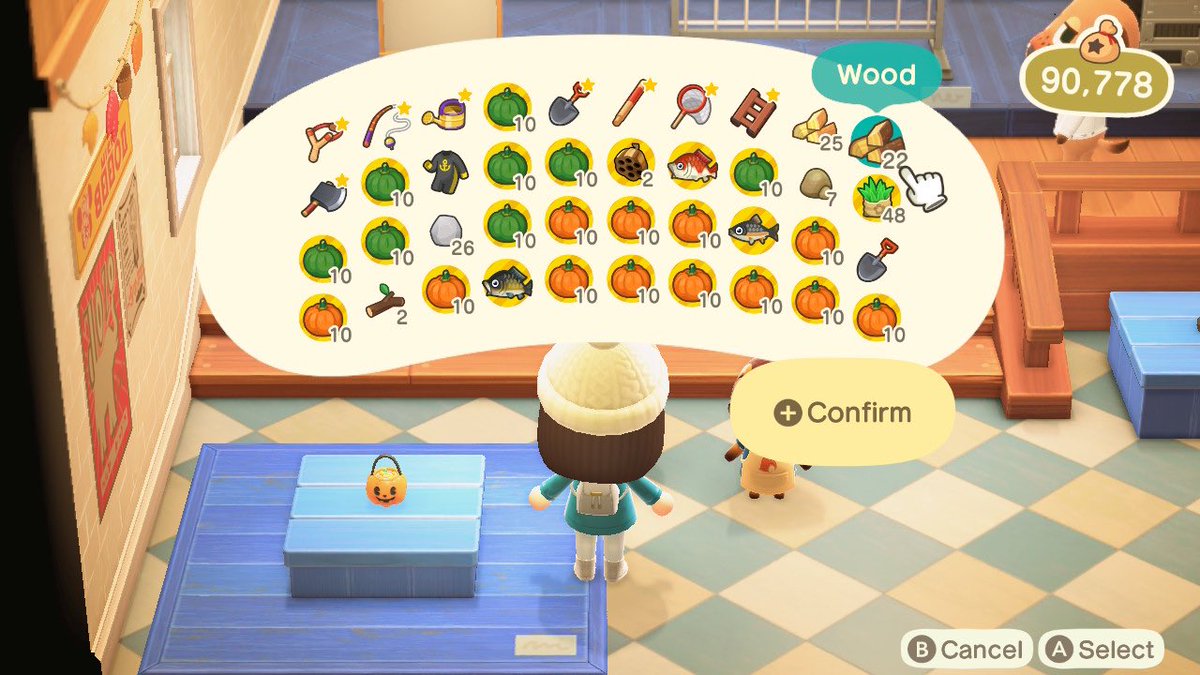 stonerscrossing's tweet photo. tip: if you have a bunch of pumpkins in your storage, sell them for hella bells 💰✨ #ACNH #AnimalCrossingNewHorizons https://t.co/6zvrM5RGFl