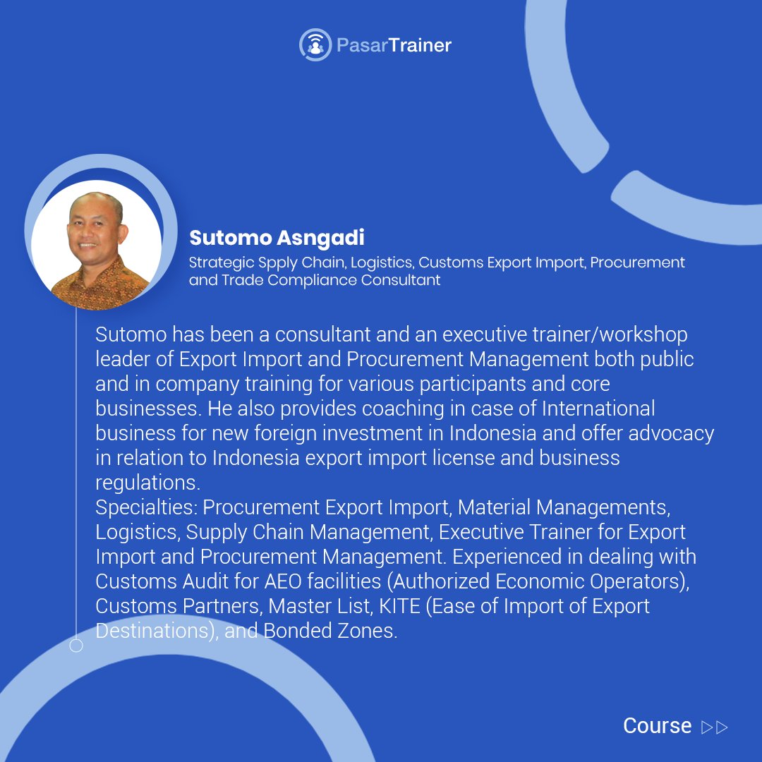 PasarTrainer's tweet image. Meet Our Trainer: Sutomo Asngadi

Find what he teaches at PasarTrainer: bit.ly/PTA_sutomo

#pasartrainer #trainerprofile #professionaltrainer #trainingprogram