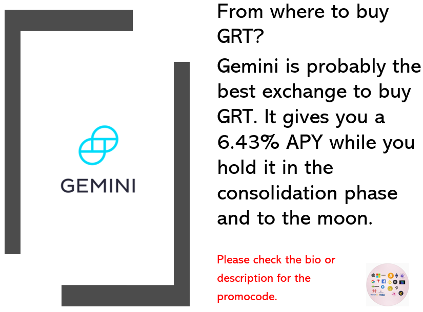 Invest_Fin_Free's tweet photo. #thegraphcoin is exploding.. 24% up since our last buy call one week ago.. But from where to buy grt coin??? #gemini is probably the best exchange to buy GRT. It gives you a 6.43% APY while you hold it in the consolidation phase and to the moon.

#grtcoin
#crypto
#cryptotrading https://t.co/Wsnxe539M4