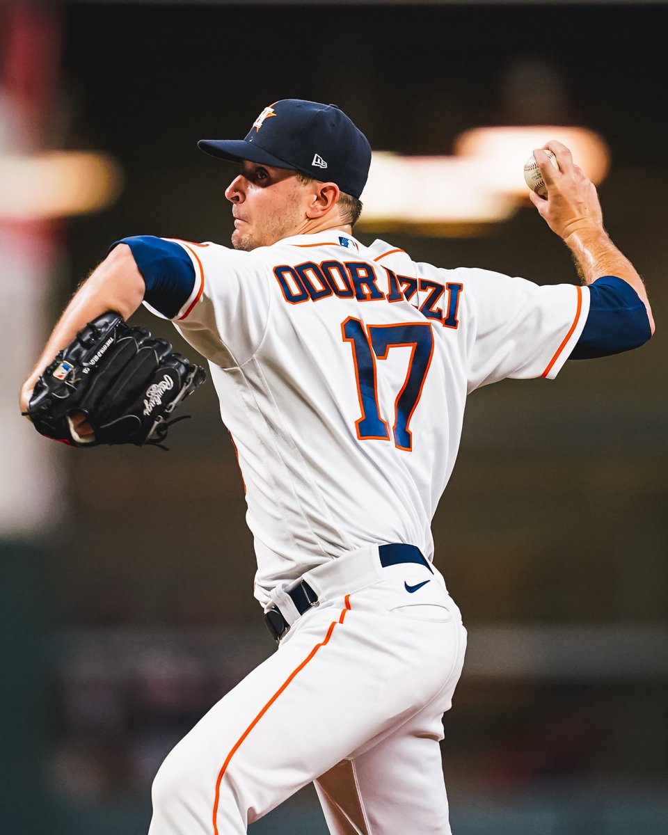 astros's tweet photo. Jake Odorizzi is the 1st @MLB pitcher to have a #WorldSeries relief appearance with 5+ Ks, 0 BBs and 0 or 1 Hs since 2012.

#ForTheH https://t.co/QE7unOeKJ4