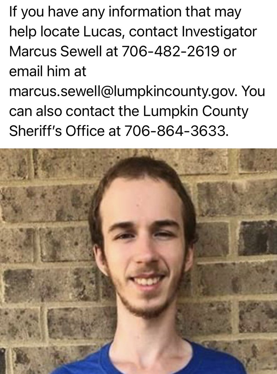 🚨🚨 RT to help! Missing in North Georgia area! What else can we find out about this case? Please share! #LucasBaxter #FindLucas #MissingInGeorgia #Missing #MissingPerson #MissingHiker ??