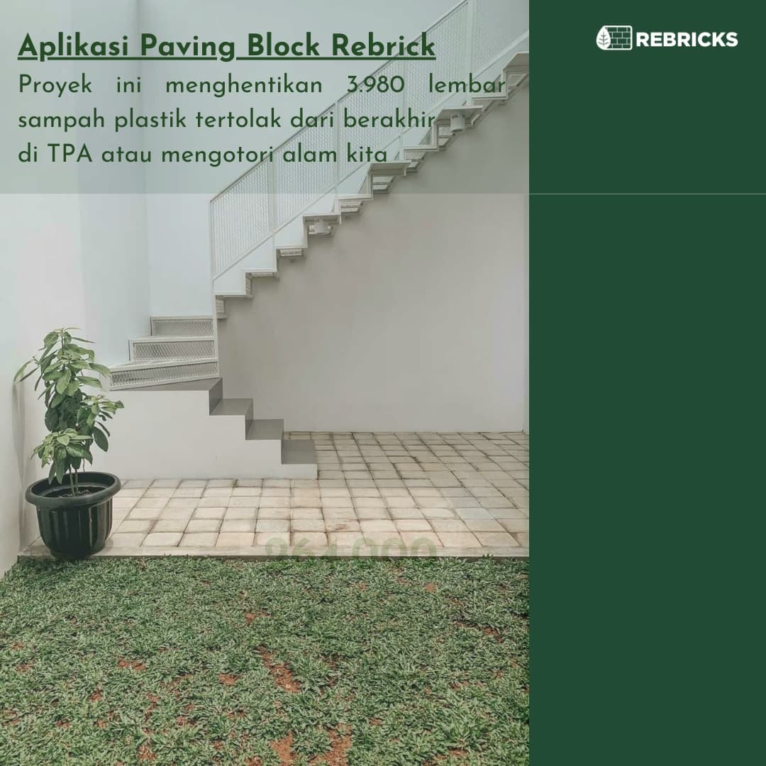 IdRebricks's tweet photo. Tidak pernah terlalu sedikit untuk #membangundenganyangbaik.
Proyek ini memakai Rebricks square 21x21 dan menghentikan 3.980lbr sampah kemasan dari mengotori alam atau memenuhi TPA

#greenpavers
#batako
#batakodarisampah
#wastetoproduct
#greenproduct 
#greenbuilding
#ecobrick https://t.co/1mGg5eVuAr