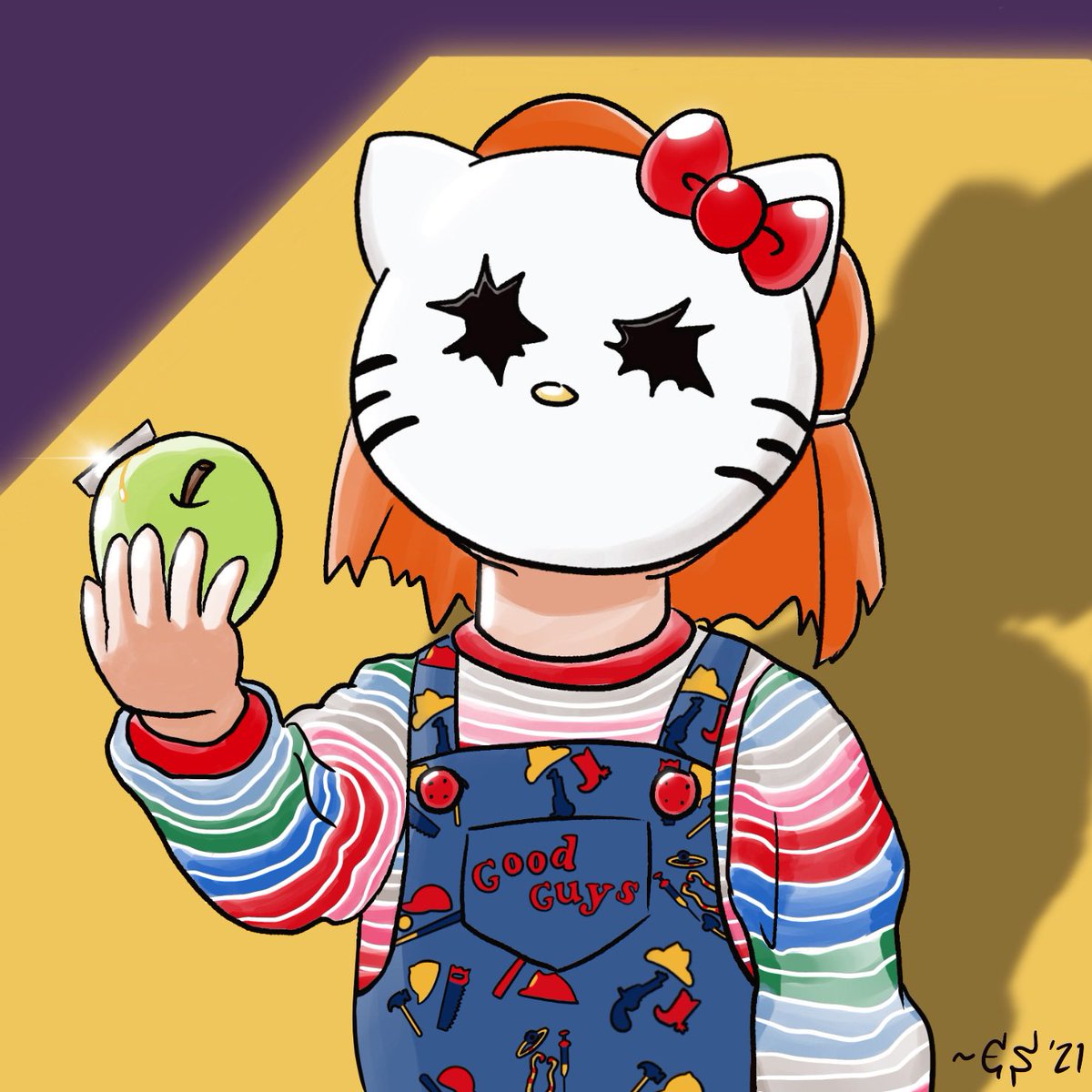 CSGaymer's tweet photo. Hello, Chucky~
“Here’s your treat.”🤡🔪🍏
⚠️Disclaimer: Make sure to check your treats before consuming.🎃🍭🍫
#hellochucky #chucky #chuckythekillerdoll #goodguydoll #childsplay #charlesleeray #donmancini #braddourif #CHUCKYTVSERIES #procreateart #digitalartist #gayartist https://t.co/HCgRfDugL5