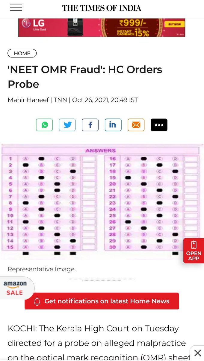 Kerala High Court directed for a probe on alleged malpractice on the optical mark recognition (OMR) sheet of a candidate who appeared for National Eligibility cum Entrance Test .
#neet2021
#NEETResult2021