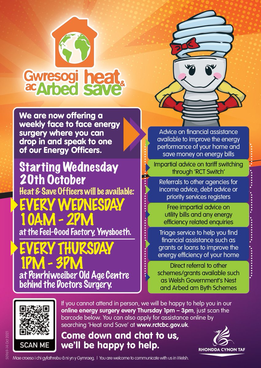 bryncynonstrat's tweet photo. Heat &amp; Save at The Feel Good Factory every Wednesday from 10am-pm.

Advice on Financial assistance available to improve the energy performance of your home save money on energy bills. https://t.co/pCIyZSbeLZ