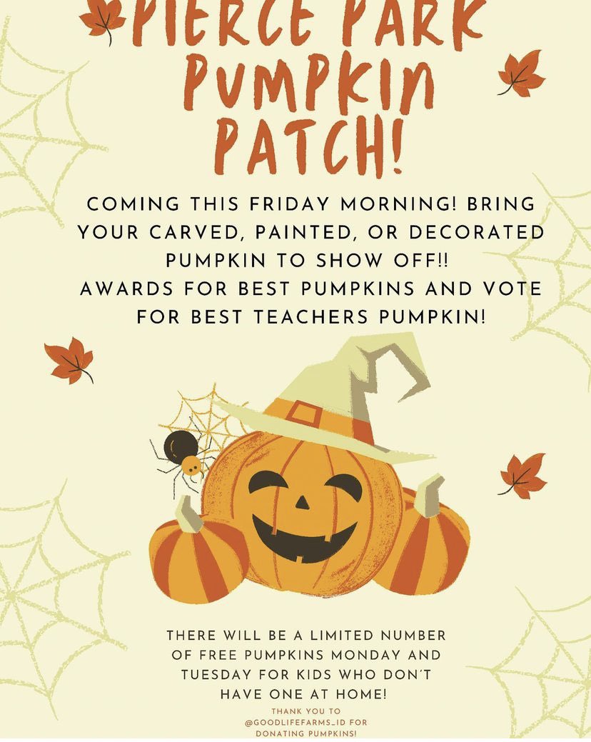 PierceParkElem's tweet photo. What are you planning for your pumpkin? #GoPanthers #anythingispossible https://t.co/0rihd7rUqz