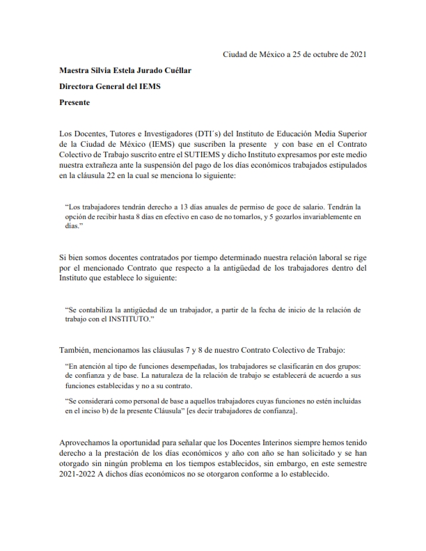 interinosIEMS's tweet photo. El grupo de interinos protesta por la violación del contrato colectivo por parte del @IEMS_CDMX  al no recibir el pago correspondiente a los días económicos. @sutiems @lopezzlety https://t.co/G4tX5PlPbJ