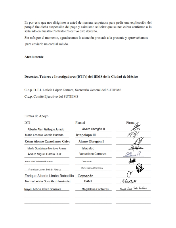 interinosIEMS's tweet photo. El grupo de interinos protesta por la violación del contrato colectivo por parte del @IEMS_CDMX  al no recibir el pago correspondiente a los días económicos. @sutiems @lopezzlety https://t.co/G4tX5PlPbJ