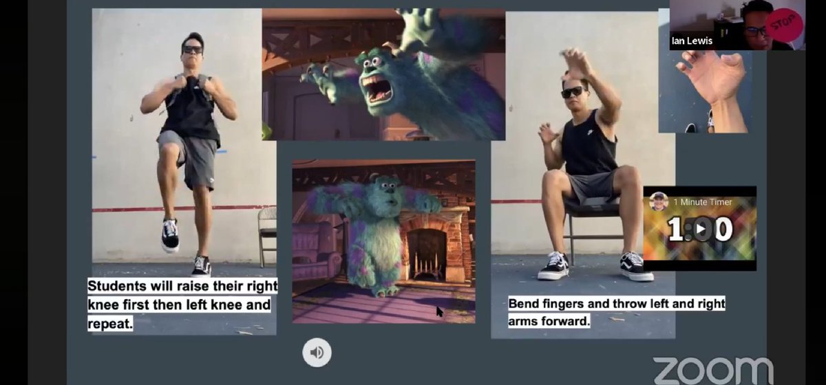 CSULB_APE's tweet photo. Screamingly fun day in ASAPP lab today! Ms. Kendra and Mr. Ian led us through a warmup, underhand scream can roll, and cooldown with Mike and Sully. Got to scare and exercise today!
#AdaptedPE #CSULB_APE #Differentiation #monstersinc https://t.co/zzf1RnFUP2