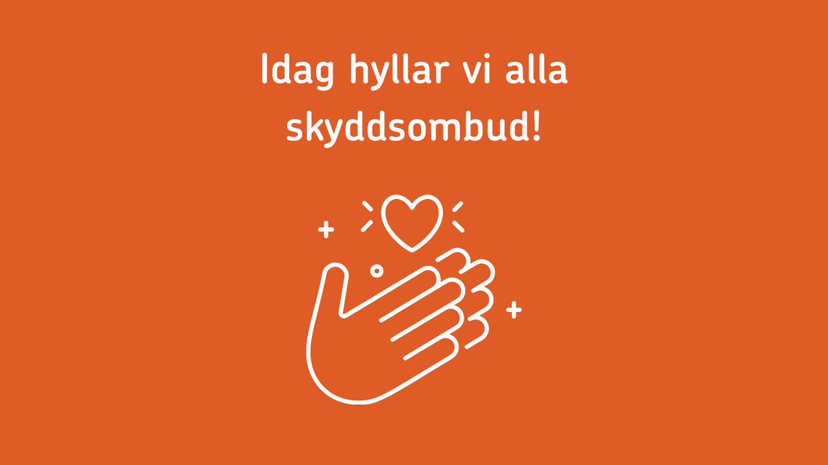 27 oktober är #skyddsombudensdag!  Vi vill uppmärksamma alla skyddsombud som tagit uppdraget att företräda kollegorna i arbetsmiljöarbetet, identifiera risker för ohälsa och bevaka att arbetsgivaren uppfyller kraven i arbetsmiljölagen. Hylla ditt skyddsombud idag!🙌🧡