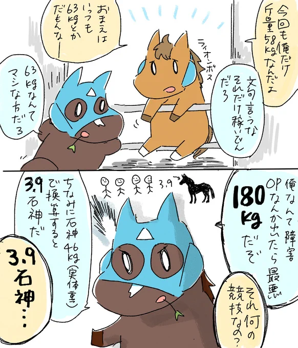 ボスとオジュウと斤量 