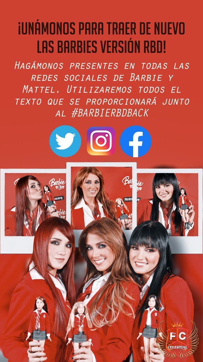 rocifreshilive's tweet photo. @miascclub #BarbieRBDback #BarbieRBDback @barbieregresameaRBD #mattelregresameaRBD @FCCelestialRBD @RBDGlobalFan @RBD_oficial @Barbie @Mattel @Anahi @ponchohd @christopheruck @christiancha @maiteperroni @DulceMaria @billyrosas las queremos de regreso πβ€οΈ https://t.co/LZuHwJNK0R