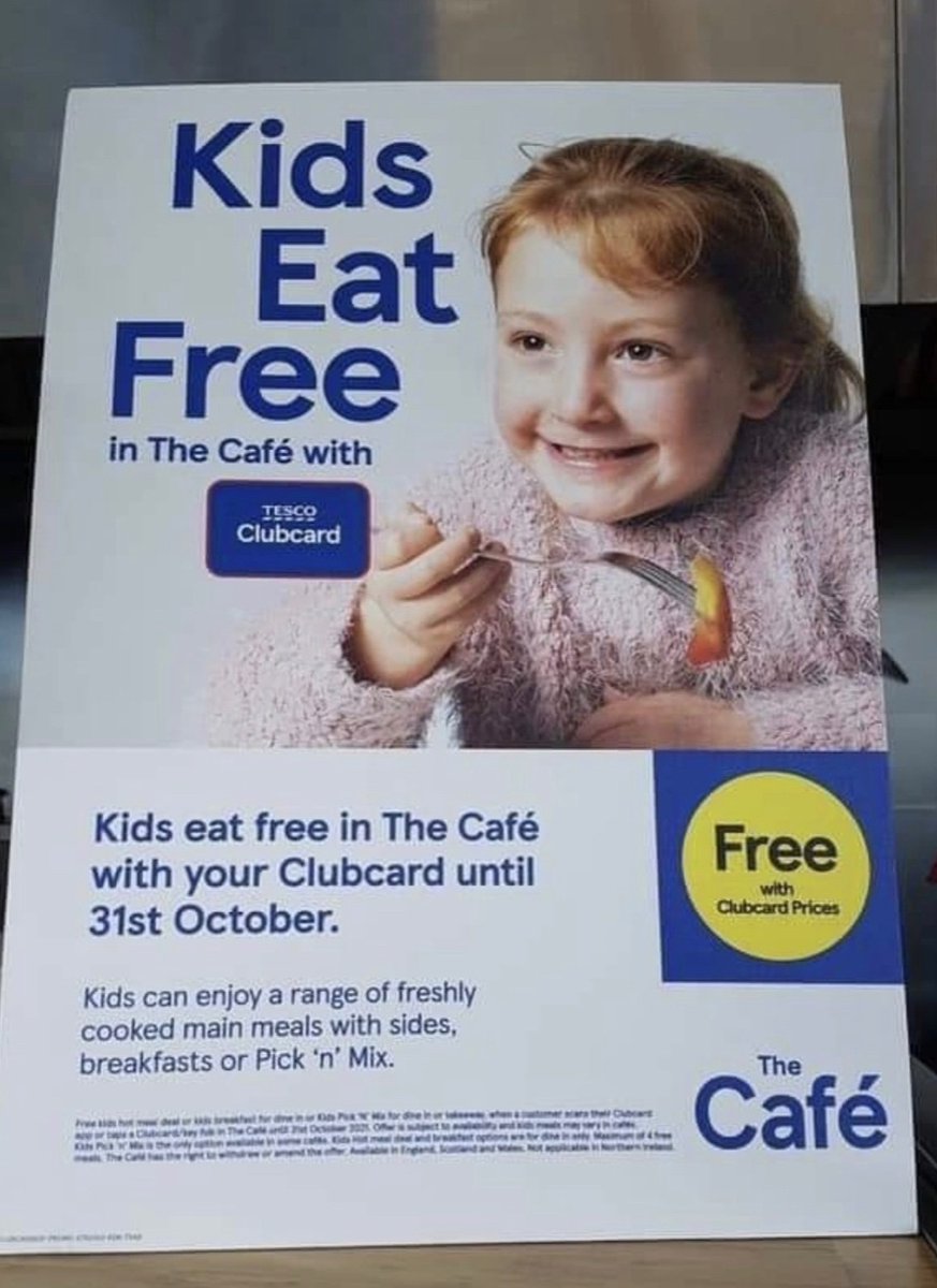 GethinUnlocks's tweet photo. Free meals at  @Tesco cafes for children during half term. You just need to present your Clubcard. See images below. Please share widely so that no one goes hungry. 

@MarcusRashford please can you RT as you will give this the attention it needs 💙👊🏻💙 https://t.co/IO3T2CvGaZ