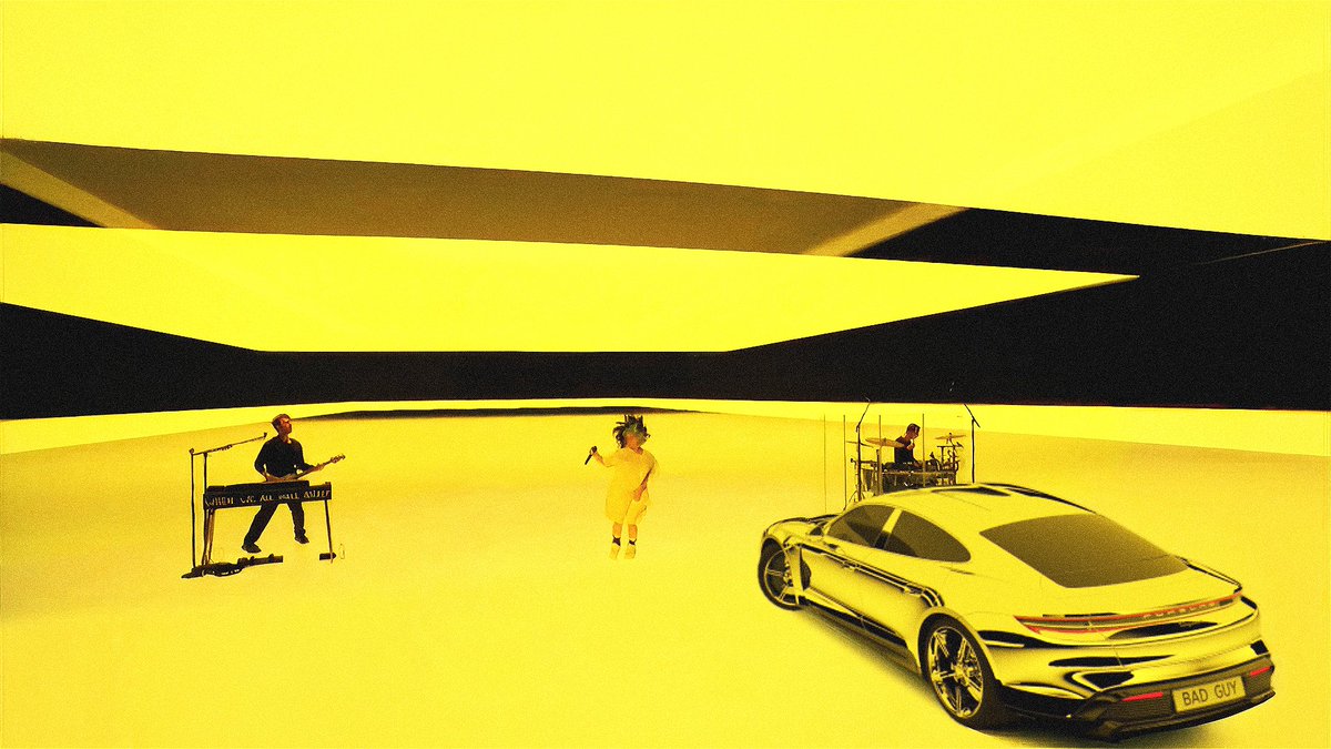 waferhero's tweet photo. We made some visuals in @silasvetasila for Bellie Eilish xr livestream “where do we go”. My part was a “bad guy” ⚠️💛⚠️ https://t.co/XqCOzbOXUi