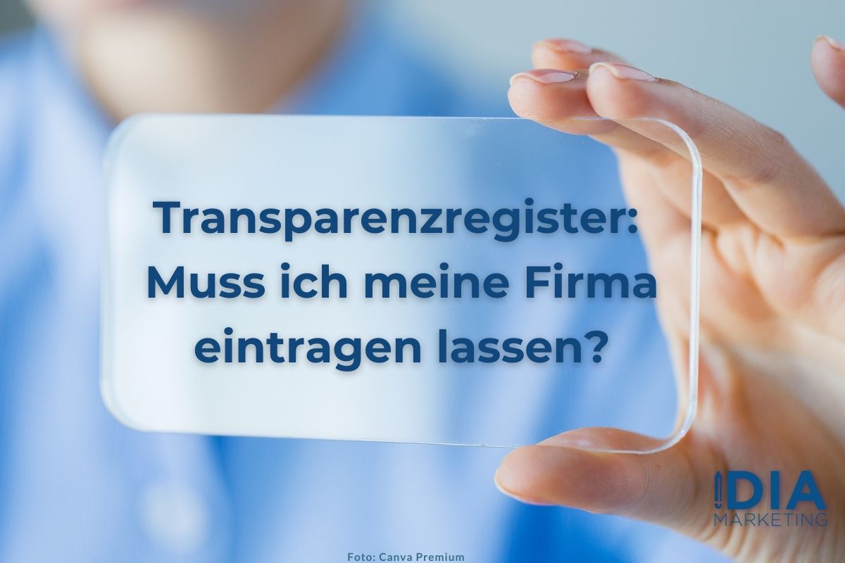 iDIA_Marketing's tweet photo. Was ist dieses #Transparenzregister? Muss man oder muss man sich nicht dort eintragen? Spoiler... 😎  Meiner Recherche nach sind #Einzelunternehmer, eingetragene Kaufleute (e.K.) und #GbRs grundsätzlich nicht mitteilungspflichtig. 
https://t.co/27mTiMx7qk https://t.co/aW5zk7sX9v