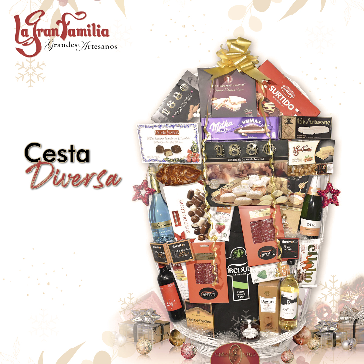 TurronesLGF's tweet image. Si aún no has hecho el pedido de #CestaDeNavidad para tus #clientes, #familia o #empleados, te dejamos con más ideas deliciosas 🎁 #Cestas con productos variados# Gourmet que enamoran paladares y corazones 🥰 ¡Haz ya tu pedido y no te quedes sin tus Cestas de #Navidad! 🎄