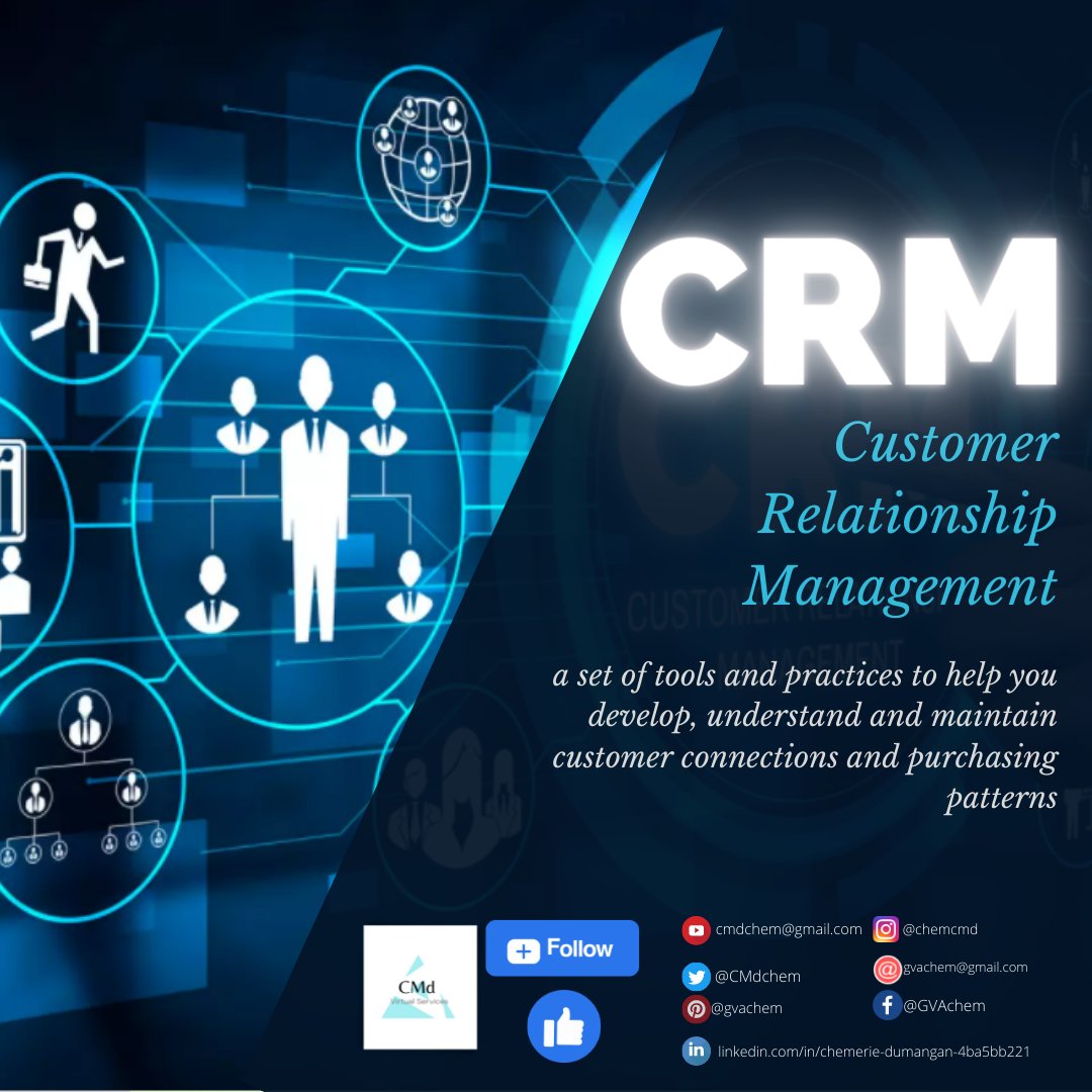 CMdchem's tweet image. CRM is set of tools and practices to help you develop, understand and maintain customer connections and purchasing patterns
Most CRM can handle processes like Automated Response and more.
Are you confident in your CRM?
🛎️✅bit.ly/3pzwBjR
#CRMawareness
#CMdVirtualServices