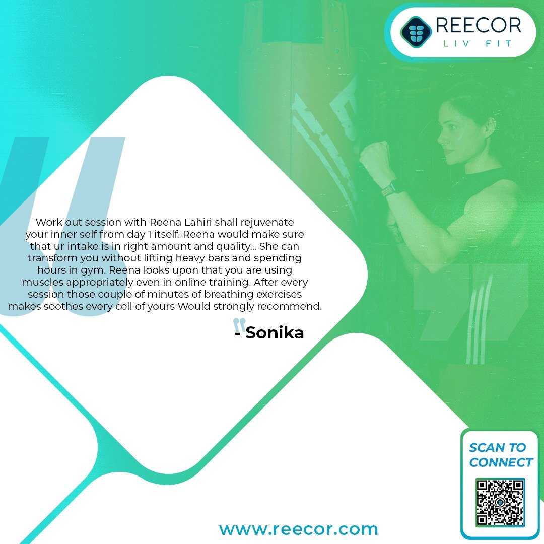 ReecorFit's tweet photo. ANOTHER 5 STAR REVIEW!

⭐️⭐️⭐️⭐️⭐

Work out session with Reena Lahiri shall rejuvenate your inner self from day 1 itself. Reena would make sure that ur intake is in right amount and quality.

-Sonika

#reecor #testimonial #customerfeedback #reecordubai #reecorfitness #uae #gym https://t.co/sKttUuURWI