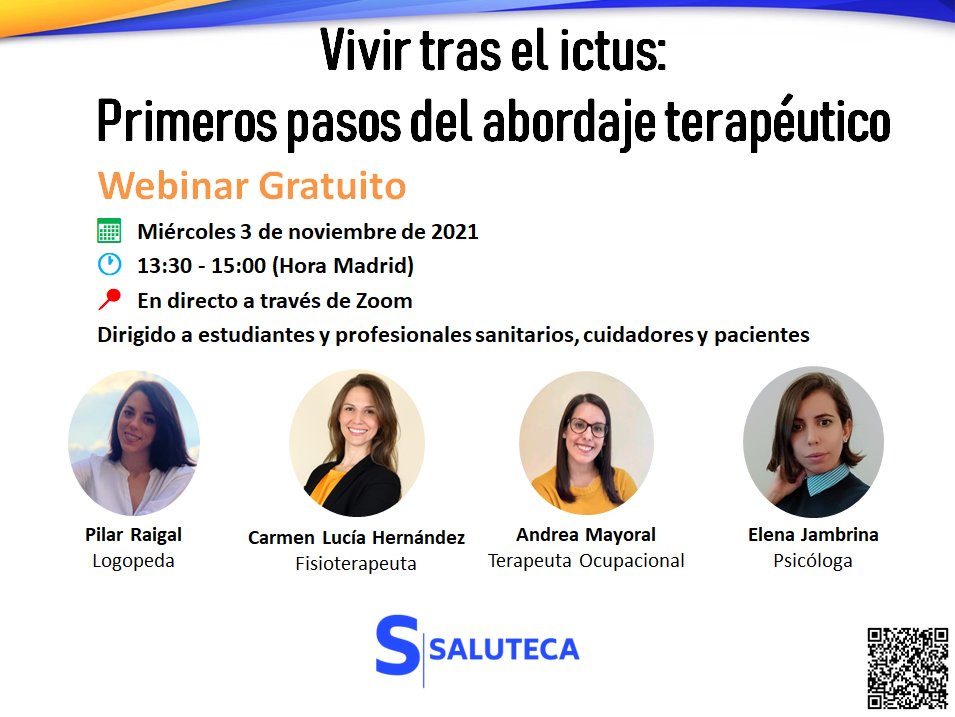 saluteca_'s tweet photo. Inscríbete al webinar gratuito de #Saluteca, "Vivir tras el ictus"

Inscripción en el enlace:

https://t.co/Y3wcGVUalP

#ictus #stroke #salud #logopedia #fisioterapia #terapiaocupacional #psicología #medicina #enfermería #estudiantes #nuncaparesdeaprender #learn365 https://t.co/fK1gebvt9i
