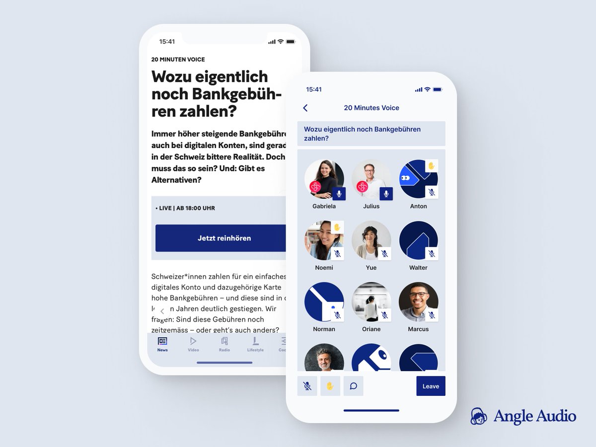 News-Artikel lesen und gleich diskutieren? 🤔 In Zusammenarbeit mit <a href="/20min/">20 Minuten</a> machen wir das ab heute möglich 💥 Um 18 Uhr geht der erste Audio-Raum auf 20min live zum Thema “Wozu eigentlich noch Bankgebühren zahlen?”, moderiert von <a href="/neon_accountapp/">neon</a>. Link: 20min.ch/story/angle-au…
