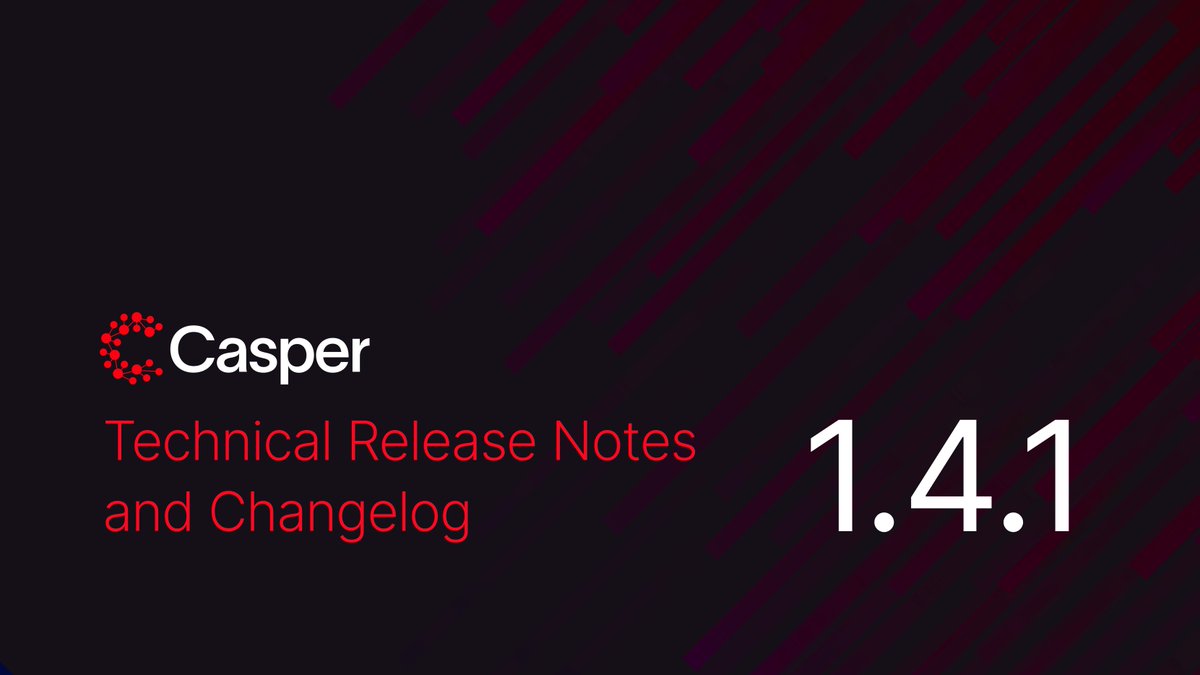 The Casper Network upgrade to 1.4.1 is in progress and includes additional Native Transfer cost optimization for enhanced security. Validators can find the technical details on our blog or in our Discord Channel.
bit.ly/casper141