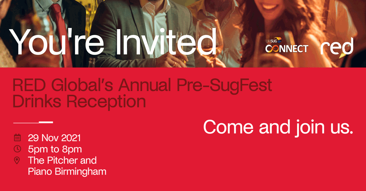 REDGlobal_'s tweet image. Going to UKISUG Connect?  Join us for our drinks reception before SUGFest (if you know you know) on Monday 29th Nov. 
Spaces are limited so register your details to get your ticket. &amp;gt; ow.ly/u3ba50Gz9Fb

#UKISUGCONNECT #SAPusergroup #SAP