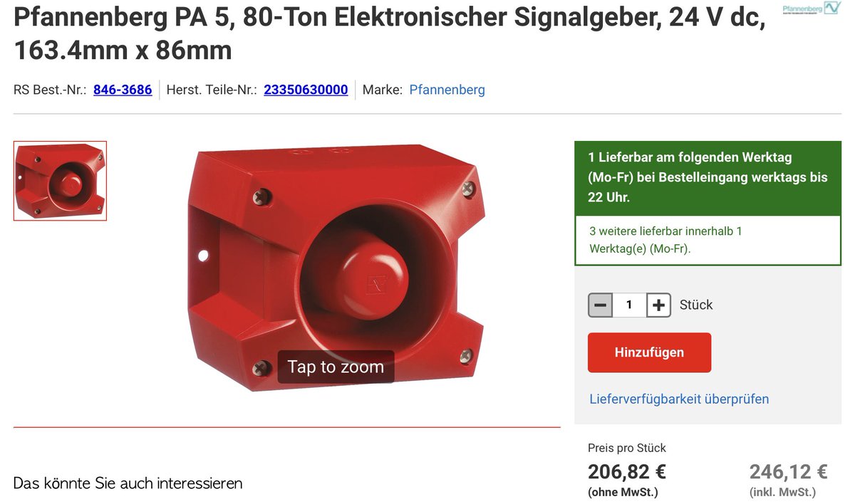BernhardSterz's tweet photo. @JohanGruenMD Der „Künstler“ hat wahrscheinlich einen „80-Ton Elektronischen Signalgeber“ der mittelständischen Firma #Pfannenberg aus Hamburg verwendet; evtl. das Modell PA 5. https://t.co/ewydC0QT8w